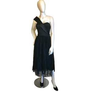 1950s Vintage Harvey Berin Black Lace Coctail Dress Small